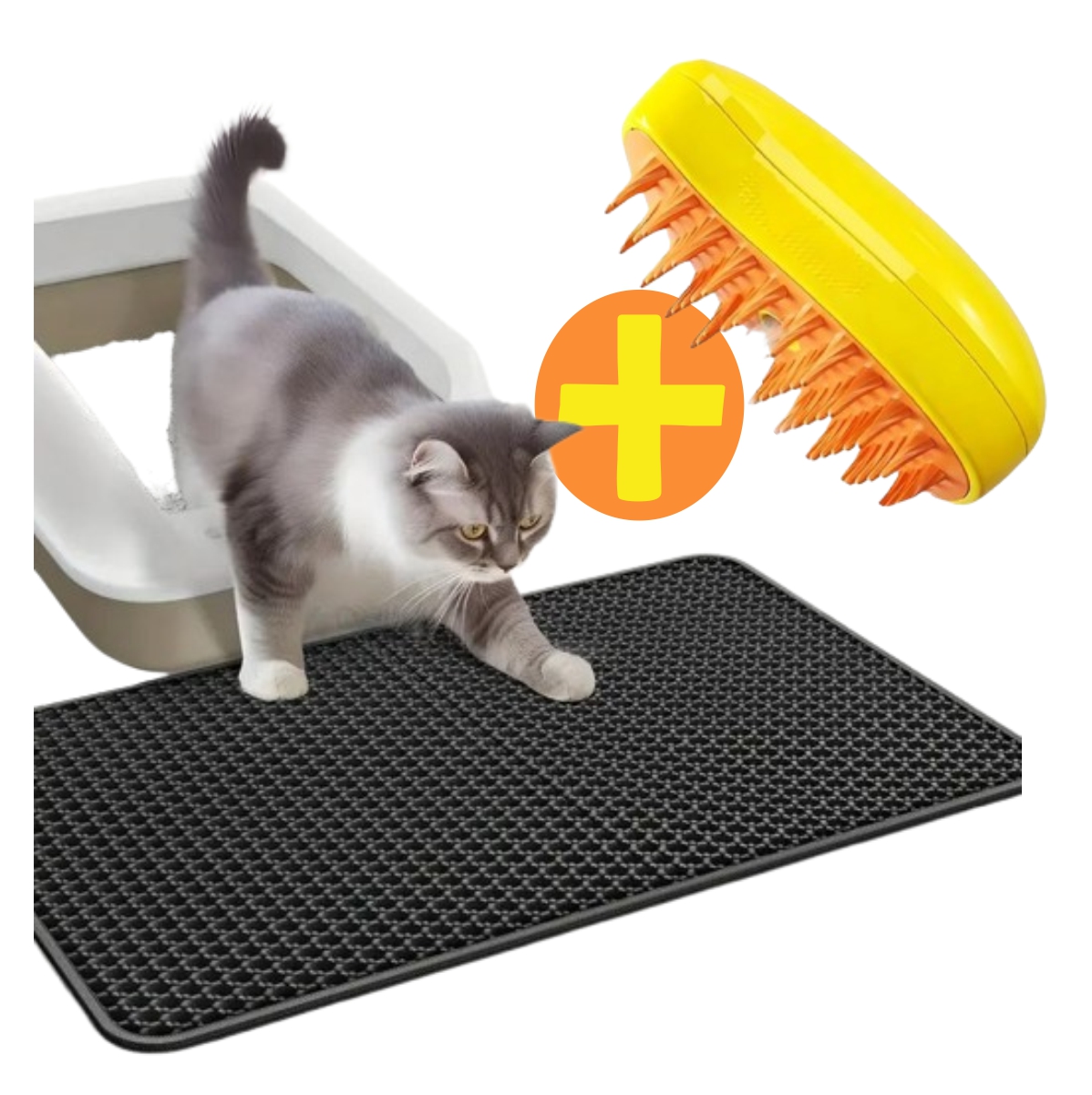 Miniatura 7 de Cepillo Vapor + Tapete arenero Gato